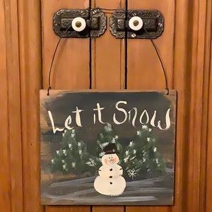 🎄 Handmade Wooden “Let it Snow” Sign